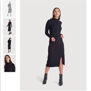 kit and ace brushed mock neck long sleeve dress